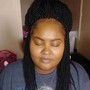 Stitch cornrows with natural hair