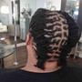 Stitch cornrows with natural hair