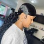 Sleek ponytail on relax hair