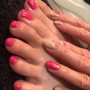 Acrylic Nails, Pedicure - Polish