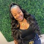 Half feed-in half sew in “Braid touch up”