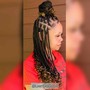 Small Goddess Braids with Curly Tips