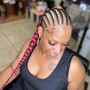 3-6 feed in braids straight back or curve