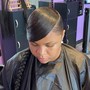 Sleek ponytail (shampoo and silk out)