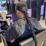 Sleek ponytail (shampoo and silk out)