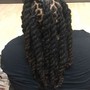 Locs into Wicks (above ears)