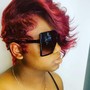 Deluxe package (relaxer, cut , semi  permanent color or  rinse  )