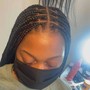 Feedin cornrows Braids with Med Knotless In Back