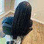 Feed in uptop with curly hair in back sew in