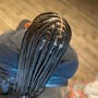 Feedin cornrows Braids with Med Knotless In Back