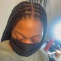 Feedin cornrows Braids with Med Knotless In Back