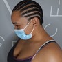 Single braids - no hair added (top only/shaved sides)