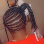 Ponytail with 1 long Jumbo Braid