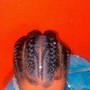 French Braids At Top And Box Braids Below