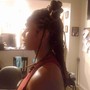 Two Strand Twist (no locs) Shoulder length, full head.