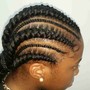 4 staight back feed in braids