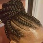 4 staight back feed in braids