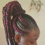 4 staight back feed in braids