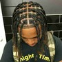 Feed ins at the top and knotless braids in the back