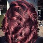 Fire Truck Red hair color and Silk Press