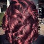 Fire Truck Red hair color and Silk Press