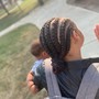 Kids Feed-in Braids w/ Curly bun