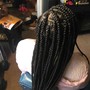 Feed in front box braids back