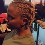 Loc retwist and Basic Style (shoulder length or shorter)