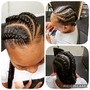 Feed in Braids into a  Ponytail