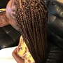 Tribal braids, two layer, French braids at the top Box Braids in the back