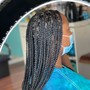 2 feed in Braids w/ curly weave added