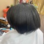 Reg Silk Press (Dp Cond w/ Trim no curls)