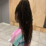 Individual Faux Locs Middle Back