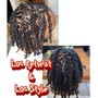 Loc Re-twist (top of head shaved sides)