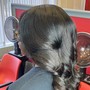 Sleek ponytail with braid