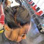 Sleek ponytail with braid