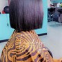 wash & style short hair w/ color tracks