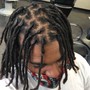 Short Loc retwist with a shampoo