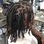 Short Loc retwist with a shampoo