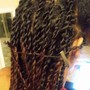 Two Strand Twist (no locs) Shoulder length, full head.