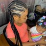 Feed in ponytail medium braids