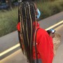 Bohemian French braids with box braids