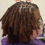 Loc retwist locs on top only