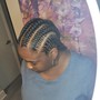 small feed-in braids going straight back