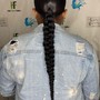 Large Cornrows into a ponytail