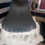 Silver silk press for long hair!