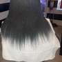 Silver silk press for long hair!