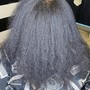 Silver silk press for long hair!