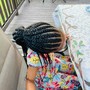 Half braids, half cornrows. medium shoulder length