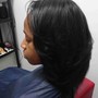 Relaxed hair shampoo and style